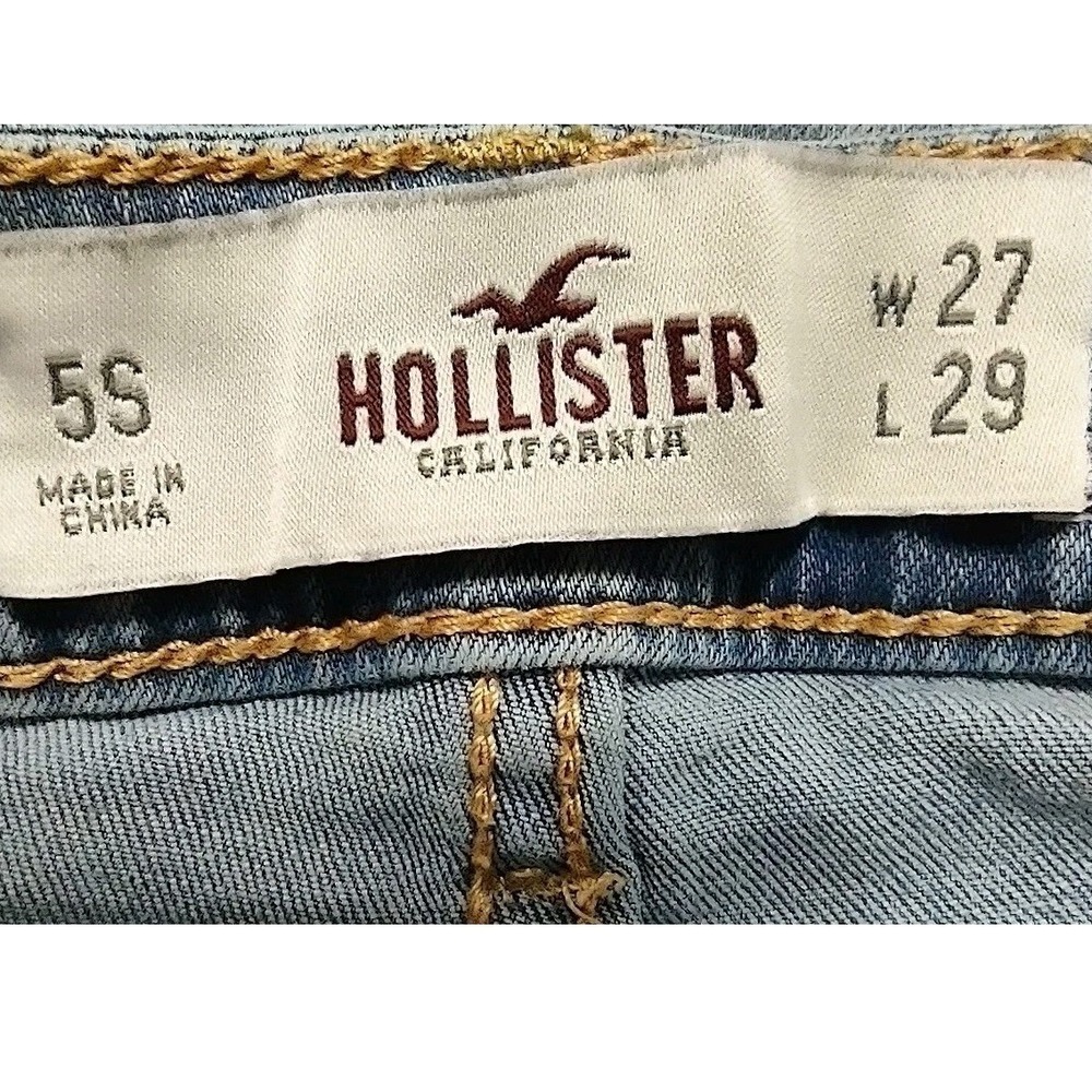 Hollister Jeans Women's Size 5 S Blue Denim  Skinny  Distressed Stretch  W27 L25 - Picture 6 of 15